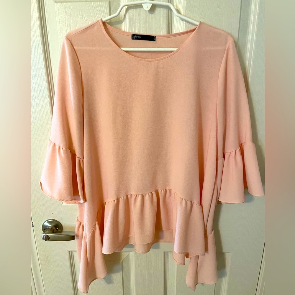 Pink peplum blouse